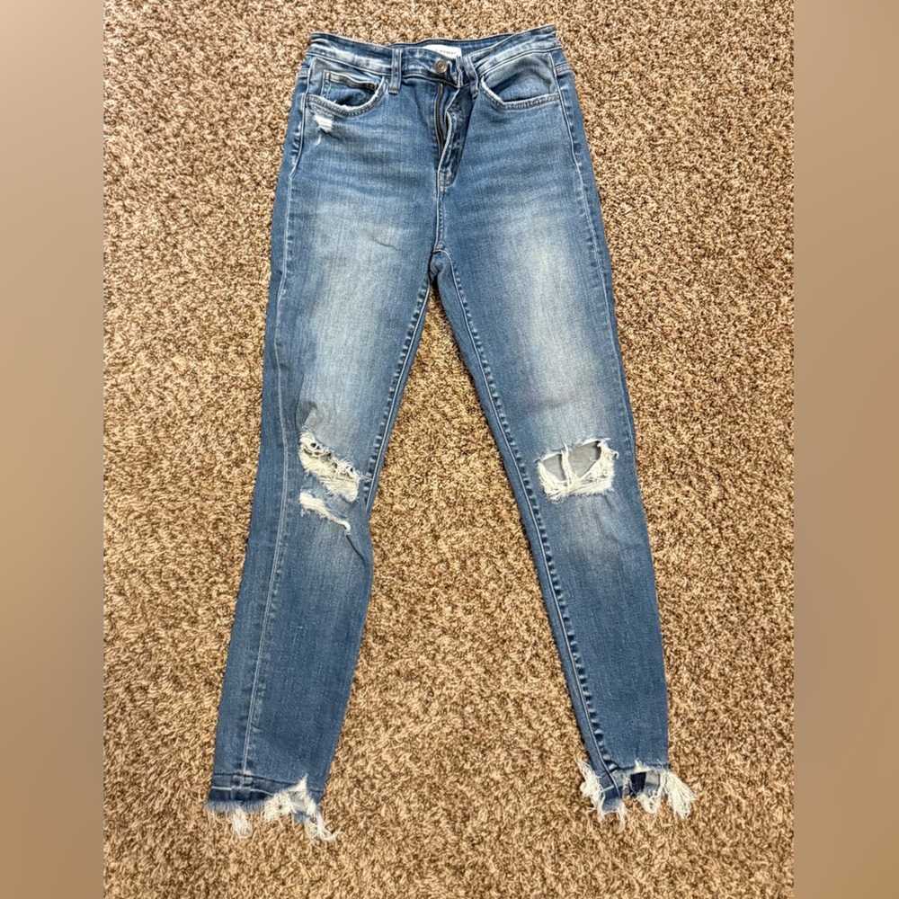 Flying Monkey Women's Distressed Denim Skinny Jeans